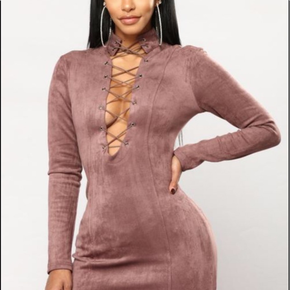 Suede Lace Up, Blush, Size M, Worn Once